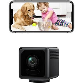 Mini Home WiFi 2K Camera Wireless Security Camara Body Indoor Outdoor Cameras,Small Home Portable Vdeo Surveillance Cam Remote Viewing for Security APP, with Night Vision,Motion Detection