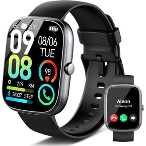 ساعة ذكية ، 1.91 "HD Smartwatch للرجال للنساء (الإجابة/إجراء مكالمة) ، 2025 معدل ضربات القلب/النشاط/النشاط/الخطوة/SPO2 ، خطوة Counter IP68 Waterproof 110+ Sport Mode Watches for Android iOS