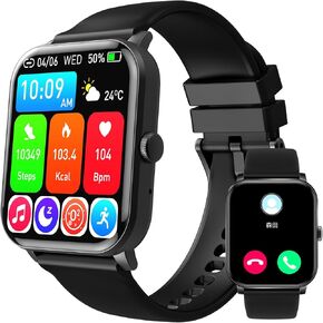Smartwatch for Men Women,1.85'' HD Smartwatches with Bluetooth Calling, Notification Alerts, Heart Rate/Sleep Monitors, Customizable Watch Faces, and Music & Photo Controls