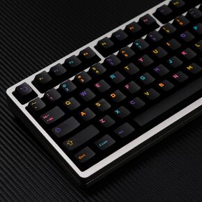Sumgsn 121 Keys Doubleshot Keycaps Cherry Profile Black Keycaps Fit for 61/64/87/104/108 Cherry Mx Switches Mechanical Keyboard