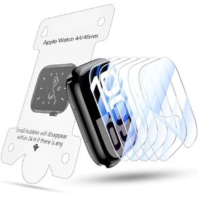Tensea 6Pack Compatible with Apple Watch Screen Protector 46mm 42mm 45mm 41mm 44mm 40mm Accessories, Soft Film [without Installation House], for iWatch Series 10 9 8 7 6 5 4 SE 2nd Generation