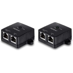 TRENDnet Gigabit Power Over Ethernet Injector, Full Duplex Gigabit Speeds, 1 x Gigabit Ethernet Port, 1 x PoE Gigabit Ethernet Port, Network Devices Up To 100M (328 ft), 15.4W, Black, TPE-113GI