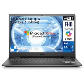 Dell Inspiron 15 3000 Laptop Computer, 15.6 Inch FHD Business Laptop Notebook PC, Intel 10-Core i7,Windows 11 Pro, 64GB RAM 1TB SSD+512GB Docking Set,Office Lifetime,10-Key Number Pad,WiFi6