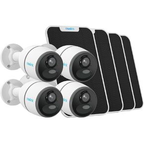 Reolink Go Plus 4 حزمة حزمة- 4G كاميرات أمان تعمل بالطاقة الشمسية الخلوية ، الكاميرا اللاسلكية اللاسلكية التي تعمل بالطاقة الشمسية ، 2K HD PTZ Detection Detection ALERT SD & Cloud IP65