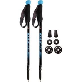 Fizan Compact 4 Trekking Poles – 6.0 oz Ultralight, Backpacking, Thru Hiking Poles, Adjustable, Collapsible, Customized Fit, EVA Grips, Aluminum Walking Sticks (Compact 4 / Blue)