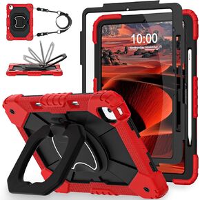 WESOROL for iPad Air 13 Inch Case M3/M2 2025/2024 with Pencil Holder/Screen Protector/360° Rotating Stand,Military Grade Shockproof Cover for iPad Air Case 13 Inch, Black Blue