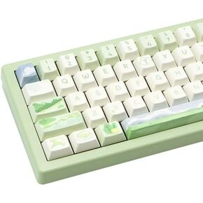 Keycaps, White Blue Keycaps 60 65 75 Percent, Cute Key caps Custom 95 Keys, Cherry Profile for 61/68/84/87 Cherry Gateron MX Mechanical Keyboard