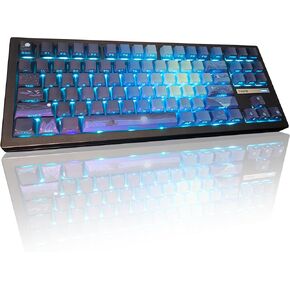 ZORNHER ZH870 Wireless Mechanical Gaming Keyboard,80% Blue Custom Creamy Sound Keyboard with Lighted Up Dye Sublimation PBT Keycaps,Pre-lubed Linear Switches,Hot-Swappable,RGB Backlit