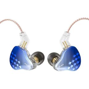 YINYOO KBEAR Robin IEM in Ear Monitors Stereo Sound in-Ear Earphones Headphones Without Microphone Wired Earbuds Professional Musician Headset with 1DD +4BA, Detachable Cable(Blue, Without mic)