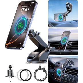 [2025 Stable Nano Suction Cup Phone Mount for Car Universal Hands-Free Suction Cell Phone Holder for Car Dashboard Air Vent Car Phone Holder Mount for Samsung iPhone 16 15 14 Plus Pro Max