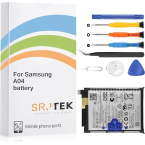 OEM Battery Replacement for Samsung Galaxy A04 WT-S-W1,[2025 New Upgraded] for Samsung SM-A045F, SM-A045F/DS, SM-A045M 4900mAh Standard Capacity Battery Include Complete Repair Tools kit