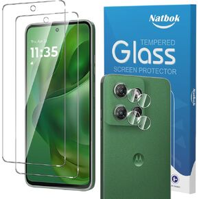 2+2 Pack for Moto G Power 5G 2025 Screen Protector with Camera Lens Protector,Full Coverage 9H Tempered Glass Film,HD Clear Scratch Resistant,Bubble-Free for Moto G Power 2025 Screen Protector