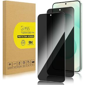 2 Pack Privacy Screen Protector for Samsung Galaxy S25+/S25 Plus [Anti-Spy Tempered Glass][Fingerprint Unlock Support], Anti-Scratch, Bubble-Free, Easy Install 9H Protective Glass