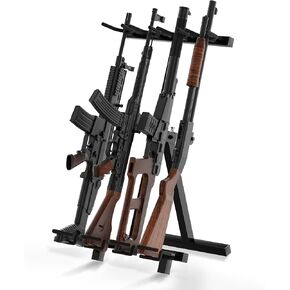 Frame Portable Folding Rifle Rack Freestanding Gun Display Indoor Storage Rack Mobile Travel Gun Rack Holder for Shooting and Hunting Range (4 Pcs)