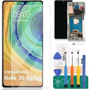 OLED for Samsung Note 20 Screen Replacement for Samsung Galaxy Note 20 5G/4G LCD Digitizer Repair for SM-N981U Screen Replacement Touch Display Assembly with Frame SM-N980F(with Fingerprint) (Green)