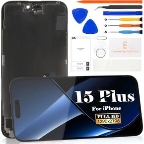 TFT for iPhone 15 Plus LCD Screen Replace for iPhone 15 Plus LCD Display for iPhone 15 Plus A3094 A2847 A3093 A3096 Touch Screen Digitbly Assembly مجموعات (أسود)