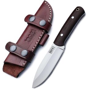GCS Handmade Brown Micarta Handle D2 Tool Steel Chef Knife with leather sheath Full tang blade designed for hunting, camping and outdoor GCS 134