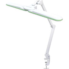 Neatfi XL 2,200 Lumens LED مصباح المهام، 24W، 117 قطعة SMD LED، 23 بوصة مصباح واسع للغاية، 4 مستويات سطوع قابلة للتعتيم، مصباح LED للعناية بالعين، خالي من الوهج (غير CCT مع مشبك، أسود)