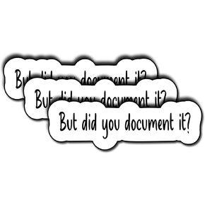 (3 PCS) But Did You Document it Sticker Funny Water Assistant Vinyl Stickers Decorate for Books Laptop Phone Water Bottles Kindles Bookish Stickers Gifts Women Men Decals Lovers Boys Girls 3"x1"