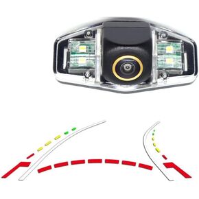 VLICEVRN HD GOLDEN FISHEYE سيارة السيارة الخلفية عرض الكاميرا مسارات المسارات الديناميكية خطية الرؤية الليلية كاميرا وقوف السيارات ل Honda Accord / Honda Civic VII VIII MK7 MK8 MK9 / HONDA CITY 4D