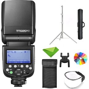 Godox TT685II-F Flash Trigger for Fuji TTL Speedlight Camera Flash, w/EACHSHOT 2.8MLight Stand+Bag 2.4G Wireless X System for Fujifilm Fuji Cameras X-T2 X-T1 X-T10 X-A3 (Upgraded TT685F)
