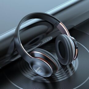 سماعات Bluetooth على الأذن ، البلوتوث اللاسلكي مع الميكروفون ، بلوتوث 5.0 لعبة أذن رياضة للهواتف المحمولة للمكاتب المنزلية ، الأسود