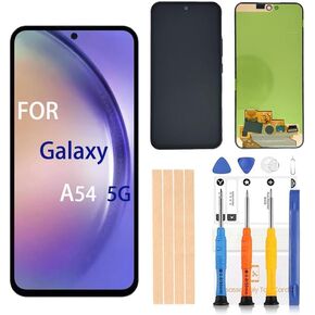 Original 6.4 inch Amoled LCD Digitizer for Samsung Galaxy A54 5G Screen Replacement SM-A546U, A546U1, A546E,A546B/DS Touch Display, Full HD Digitizer Assembl (with Frame Black US Version)