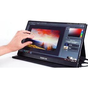15.6 inch Portable 10-Point Touch Screen Monitor|FHD 1080P|IPS Anti-Glare Display, USB-C/HDMI Plug & Play|Compatible with Laptop, PC, Phone, PS5|Switch, Dual Monitor for Work & Gaming