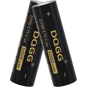 21700 Rechargeable Battery 3.7V 5000mAh Large Capacity Flat Top 2 Pack Lithium Batteries for LED Flashlight Headlamp