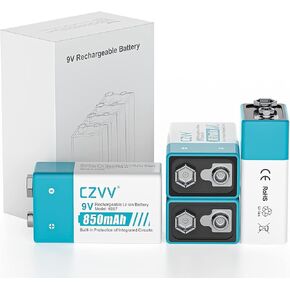 بطاريات 9V القابلة لإعادة الشحن-بطارية ليثيوم أيون عالية الأداء 4 حزمة-تدوم طويل الأوقات الطويلة الممتدة 800 فولت مع مدة صلاحية لمدة 10 سنوات