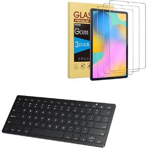 SPARIN 3 Pack Screen Protector for Samsung Galaxy Tab S6 Lite 10.4'' Bundle with Portable Keyboard for Samsung Tablet&Laptop&Phone