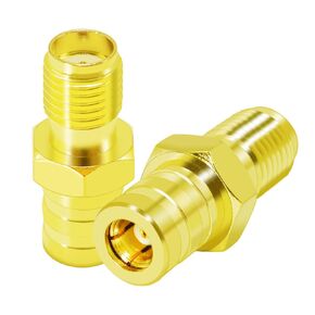 SMA Coax Adapter SMA Female to SMB Female Coaxial Connector Gold Plated Connector for WiFi/Antenna/Two-Way Radio/FPV Drone 2PCS