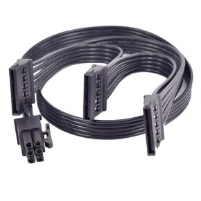 GinTai Replacement Power Supply Cable for 1000 GQ 80+ Gold 1000W Modular PSU | 6-Pin to 3X SATA & PCI-E Splitter | SSD/HDD/Optical Drive Compatible (73cm/28.7in)
