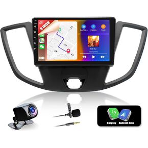 9 Car Stereo Radio for Ford Transit 2013-2019,Android 13 Double din Touchscreen Radio w/CarPlay &Android Auto Radio, Support GPS Bluetooth SWC WiFi FM HD Backup Camera Radio -2+32GB