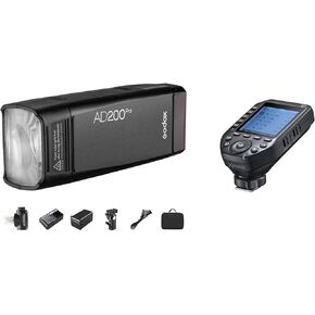 Godox AD200Pro Pocket Flash with Godox XProII-C Wireless Flash Trigger for Canon Camera
