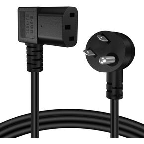 TNP 90 Degree PC Power Cord - Right Angle Computer Power Cable 3 Prong Replacement for Monitor, TV, Laptop - Universal AC Power Supply Cord Plug Wire, NEMA 5-15P to IEC320C13 UL, 10A/125V, 15 ft