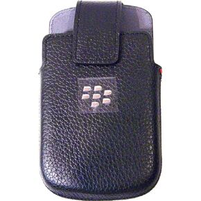 Holster Leather Swivel Holster for Rim BlackBerry Q10 - Retail Packaging - Black