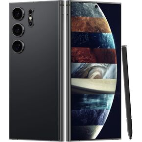 Unlocked Cell Phones S24 Ultra Smartphone Android 13 Unlocked Phones 8+256GB 6.8" HD Screen Dual SIM 108MP+48MP Camera 6800 mAh and Built-in Pen (Violet)