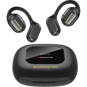 Monster Open Ear Headphones Touch Screen Earbuds, Open Touch Pro 100 Wireless Earbuds Support TF Card, Bluetooth Earbuds with ENC Clear Talk, Multiple EQ Modes, Comfort Earhooks, IPX5, 30H Playback
