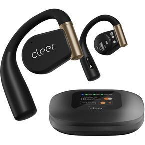Cleer Arc 3 Sports Pro Open Open Headons - Dolby Audio ، Snapdragon Sound True Wireless Earbuds ، بطارية 40 ساعة ، Bluetooth 5.4 ، IPX7 ، تتبع معدل ضربات القلب ، الشحن اللاسلكي حالة ذكية ، ملاءمة الراحة ، أسود