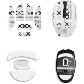 Mouse Grip Tape for Razer Orochi V2, Rounded Curved Edges Mouse Feet Skates,Self-Adhesive PreCut Sweat-Resistant Professional Mice Upgrade Kit(Foot pad + White Mouse Grip Tape)