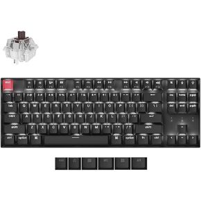 Keychron K8 Version 2 TKL Custom Wireless Mechanical Keyboard, QMK Programmable Bluetooth 5.2/Wired, White Backlit with Shine-Through PBT Keycaps, Super Brown Switch for Mac Windows Linux