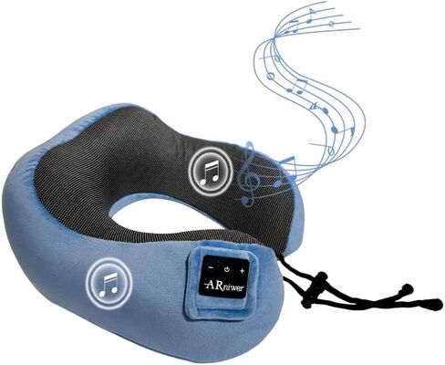 Bluetooth Music Semicircular Neck Pillow Wireless Bluetooth Speaker Suitable Airplane,Bus,Train,Car,Office,and Outdoor Camping for Sleeping, Resting The Best Travel Essentials. (Black) in Kuwait