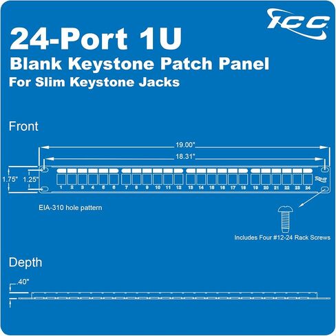 ICC IC107BP241 24-Port Blank HD Patch Panel44; 1 Rms in Saudi Arabia