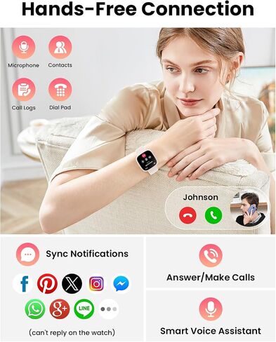 Smart Watches for Women Men,Smart Watch(Answer/Make Call) 1,72" HD Smart Watch for iPhone/Android Phones, Fitness Tracker with 100+ Sport Pedometer, Activity Tracker for Android iOS in Saudi Arabia