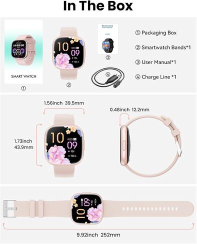Smart Watches for Women Men,Smart Watch(Answer/Make Call) 1,72" HD Smart Watch for iPhone/Android Phones, Fitness Tracker with 100+ Sport Pedometer, Activity Tracker for Android iOS in Saudi Arabia