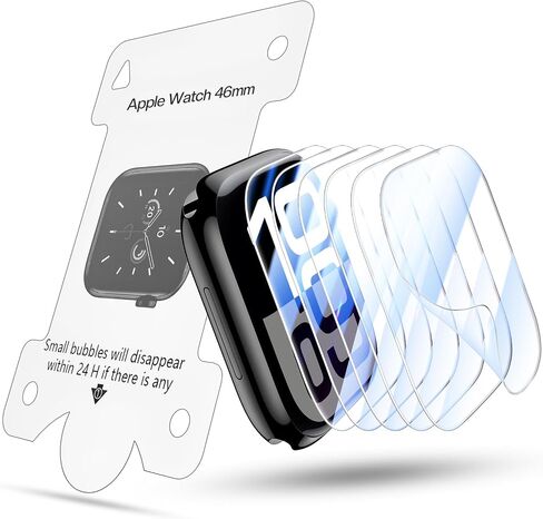 Tensea 6Pack Compatible with Apple Watch Screen Protector 46mm 42mm 45mm 41mm 44mm 40mm Accessories, Soft Film [without Installation House], for iWatch Series 10 9 8 7 6 5 4 SE 2nd Generation in Saudi Arabia