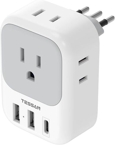 US to UK Plug Adapter, TESSAN UK Adapters for Travel, Foldable Plug with 4 Outlets 3 USB (PD 20W 1 USB C), Type G Power Adaptor for USA to Ireland Scotland England London Hongkong Dubai Irish in Kuwait