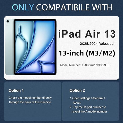 WESOROL for iPad Air 13 Inch Case M3/M2 2025/2024 with Pencil Holder/Screen Protector/360° Rotating Stand,Military Grade Shockproof Cover for iPad Air Case 13 Inch, Black Blue in Saudi Arabia