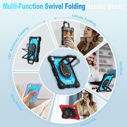 WESOROL for iPad Air 13 Inch Case M3/M2 2025/2024 with Pencil Holder/Screen Protector/360° Rotating Stand,Military Grade Shockproof Cover for iPad Air Case 13 Inch, Black Blue in Saudi Arabia